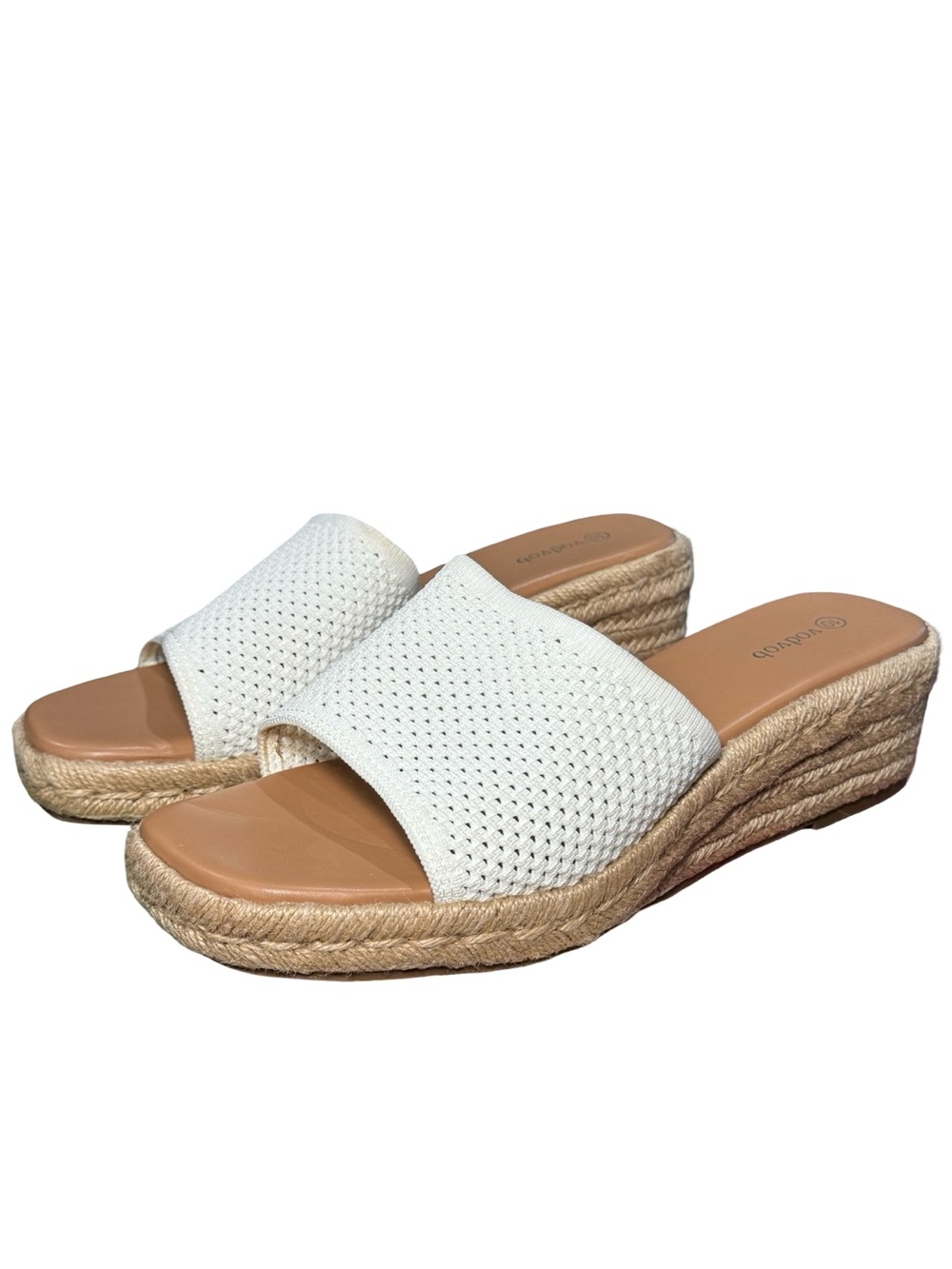 ⚪️🫶🏼‎  White Breathable Woven Mesh Espadrille Wedge Sandals 🫶🏼⚪️